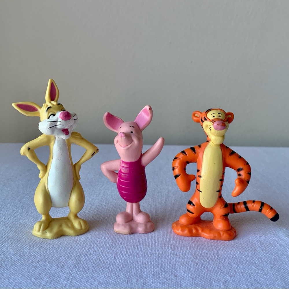 Disney Tigger, Rabbit, Piglet 3 Miniature Collectible Figures Cake Toppers Toys